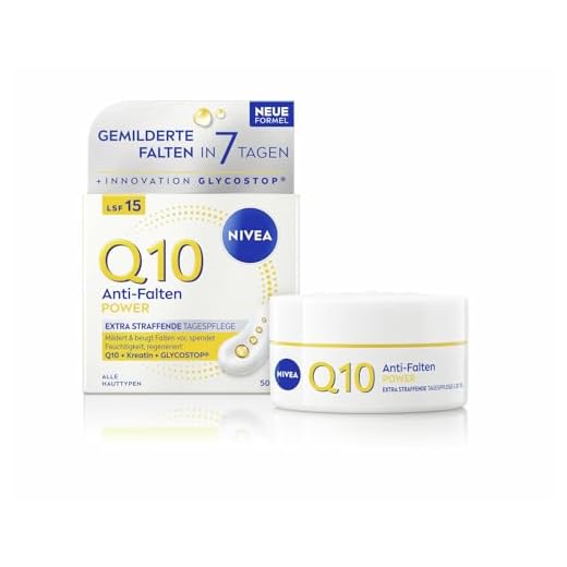 NIVEA Q10 Anti-Falten POWER Extra Straffende Tagespflege, Anti-Falten-Tagescreme mit Q10, Kreatin & Glycostop, Gesichtspflege mit LSF 15 für alle Hauttypen (50 ml)