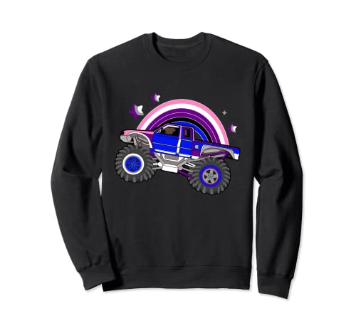 Genderfluid Pride Monster Truck LGBT-Q Coole Autoflagge Farbe Sweatshirt