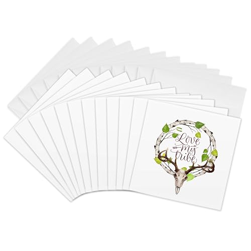 Cartes de vœux cerf et couronne de fleurs pour célébrer votre tribu