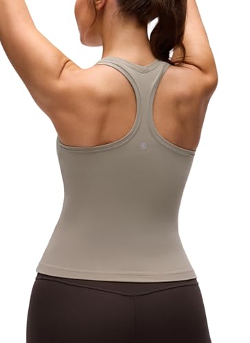 Image of CRZ YOGA Butterluxe Racerback Tank Waist Length | Yoga, Extremely Soft, Tight Fit, Scoop Neck, Sleeveless Tops for Women