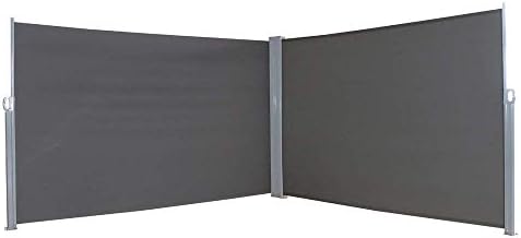 MCTECH Side Awning Certified Sun Protection Wind Protection retractable Patio Awning Polyester (1.6 * 3m, Anthracite)