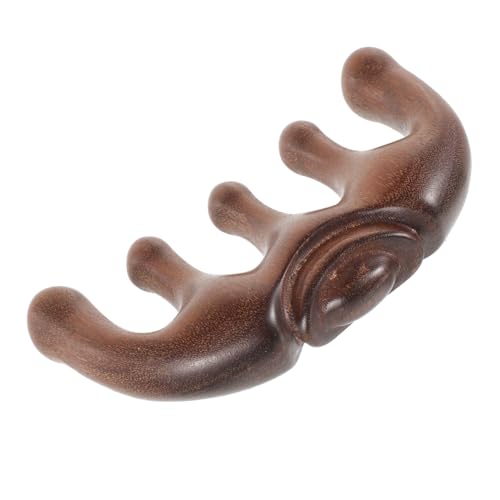 HONMEET Peine Masajeador de Madera de Sándalo con Dientes Anchos para Cabello Rizado y Masaje de Cabelludo Diseño Portátil Ergonómico para Desenredar y Estimular Circulación