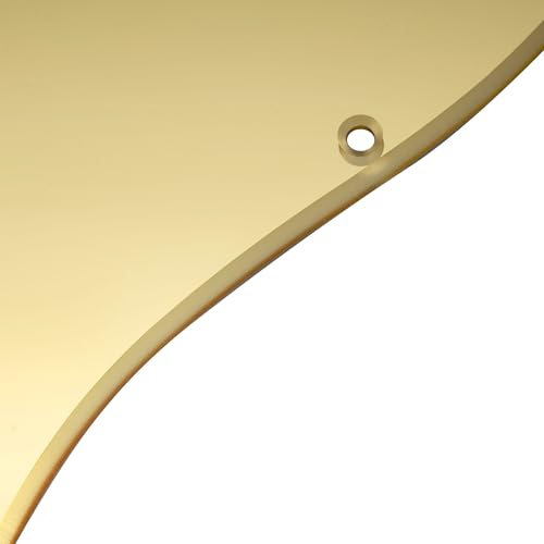 Image of Musiclily SSS 11 Hole Strat Guitar Pickguard for Fender USA /Mexican Made Standard Stratocaster Modern Style, 1Ply Gold Mirror Acrylic