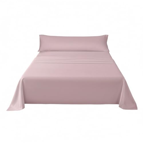 DALINA Juego de Sábanas para Cama 135/140cm Lisa, 3 Piezas Incluye: Sábana Bajera 135x190+30cm, Sábana Encimera 210x260cm y 1 Funda de Almohada 45x150cm - Suave y Fresca, Fácil de Lavar, Rosa Chicle
