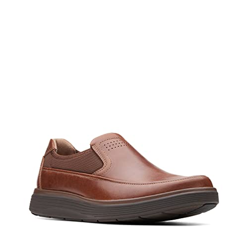 Image of Clarks Mens Un Abode Go Dark Tan Lea Boat Shoe