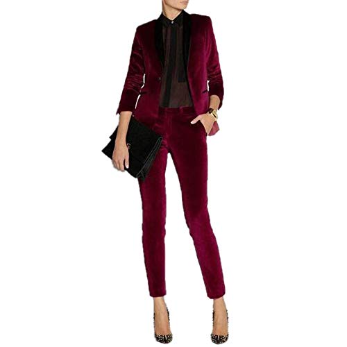 JYDress-Womens-Velvet-Pant-Suits-Set-Ladies-Business-Office-Tuxedos-Formal-Work-Wear-Burgundy