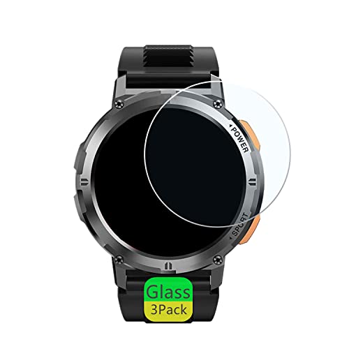 Compatible for KOSPET TANK T2 Screen Protector (3 Pack) 9H Tempered Glass Film Compatible for AMAZTIM T2 1.43" Smart Watch