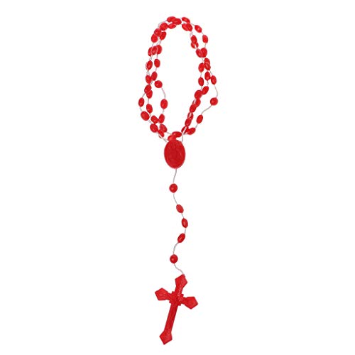 Plastic Rosary Beads Luminous Necklace Catholicism Prayer Religious Jewelry, White2