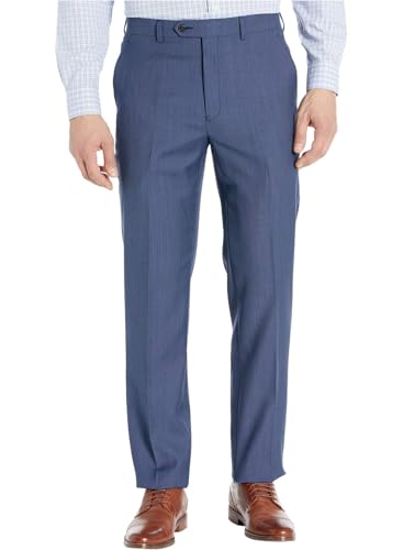 Lauren Ralph Lauren Mens Classic-Fit Birdseye Wool Dress Pants 56W x 30L Blue