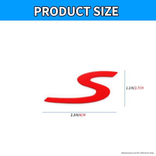 Image of Red S Letter Rear Trunk Boot Lid Hatch Tailgate Emblem Badge for Porsche Cayenne Panamera 2009-2022, Rear Trunk with Tailgate Badge for Porsche 911 970 971 9YA