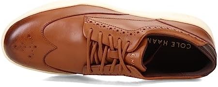 Cole Haan Men's Grand Crosscourt Wingtip Sneaker, British TAN/Ivory, 10 | Image 5