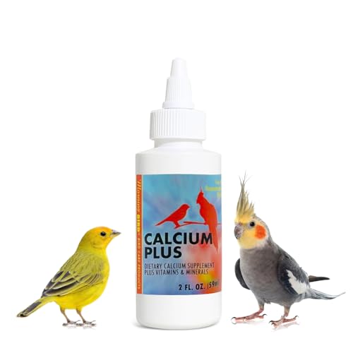 Morning Bird Calcium Plus Liquid for Birds – Bird Vitamins for Strong Eggshells, Healthy Bones, and Baby Bird to Support Growth, Breeding, and Wellness for All Birds 2 Fl Oz
