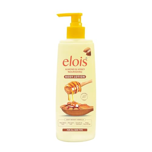 Image of Elois Honey Almond Body Lotion Deep Moisturizer for Women Extremely Dry Rough Skin All Season Hydration for Daily Use Moisturizing & Brightening Non Sticky Paraben Free - 300ml