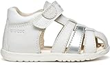 Fermeture : Scratch Geox B SANDAL MACCHIA GIR, Sandale fille, White/Silver,