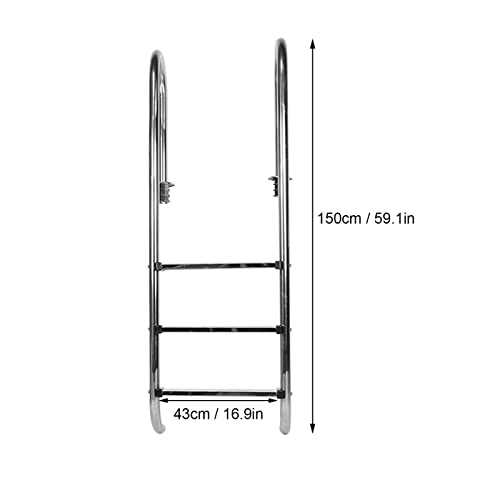 Escalera para piscina acero inoxidable antideslizante 3 peldaños miniatura 3