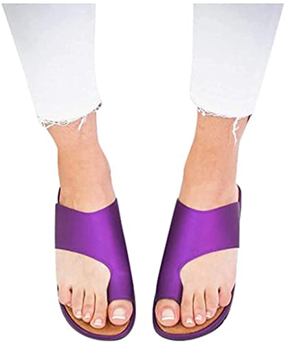 Sandalias correctoras de juanetes con plataforma cómoda de piel sintética en talla EU42
