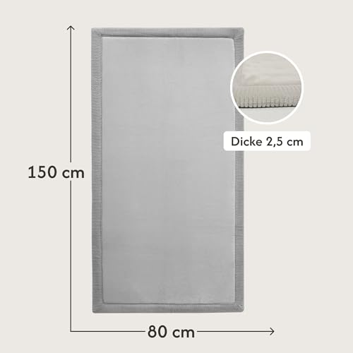 Hakuna Matte Wolkenweiche Spielmatte Baby 150x80x2,5cm, grau, Tatami Matte – Ansicht 2