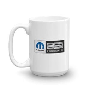 Mopar 85th Anniversay Logo 15 oz Ceramic White Mug