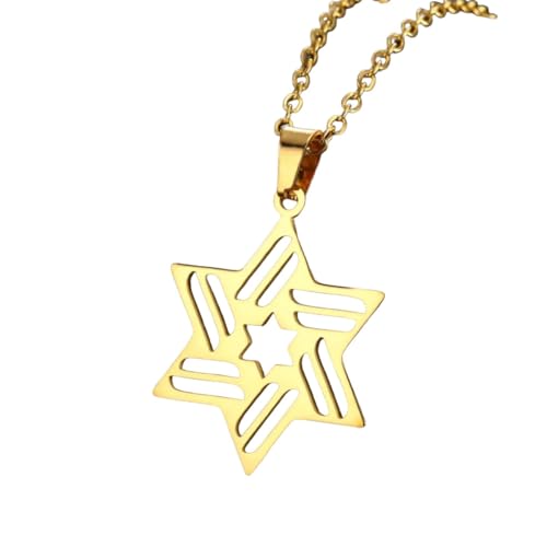 Bijoux de luxe avec pendentif hexagramme classique évidé