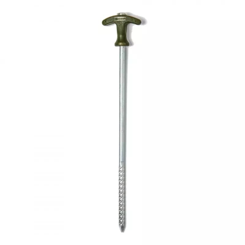 Saber - 12" Bivvy Pegs - Pack of 10 - Heavy Duty Pegs - Stainless Steel -Ergonomic Grip - Versatile - Easy to Use - Durable - Screw In Pegs - Ground Pegs - Camping Pegs - Bivvy Accessories