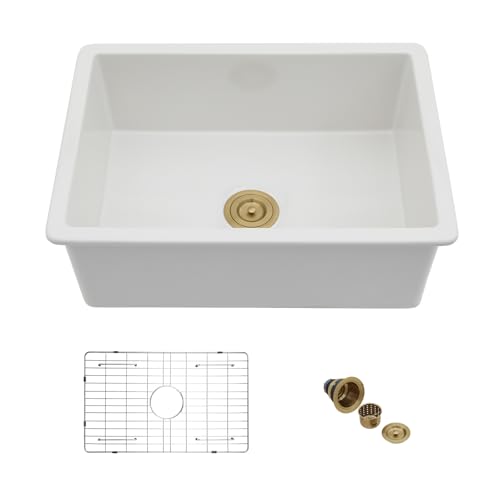Mocoloo 27 Inch White Undermount Kitchen Sink...