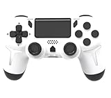 【Compatibilité】: manette sans fil pro est compatible parfaitement avec PS4/Slim/Pro/PC Windows(Mode filaire uniquement) par la technologie Bluetooth 5,0, fournit un signal stable sur 10 mètres sans retard ni perte. Lorsque vous connectez la manette de PS4 à la console pour la première fois, vous devez utiliser le câble de chargement USB et puis appuyez sur le bouton HOME