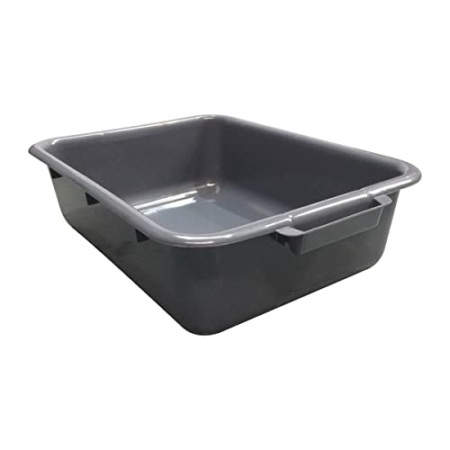 Vogue Plastic Tote Storage Box, Grey, Capacity: 18 Litre, Ingredients and Equipment Store, Stackable, Compatible with Bussing Trolleys, Size: 130(H) x 545(W) x 380(D)mm | J849