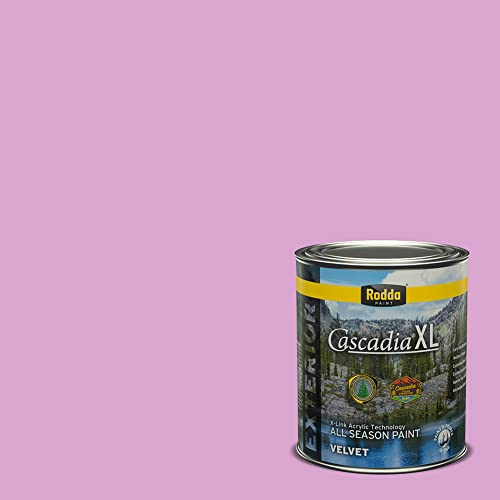 Rodda Paint CASCADIA XL Exterior Velvet Paint & Primer in One, Quart, Tiara Pink