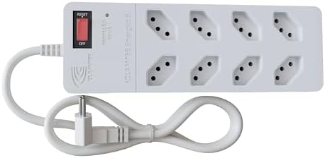 Filtro de Linha iCLAMPER Energia 8 com Proteção contra Surtos Elétricos(DPS) 8 Tomadas, 3 Pinos, 10 Amperes para PC, Notebook, Monitor, Impressora, PS5, Alexa e etc, Bivolt, Cabo de 1m Branco