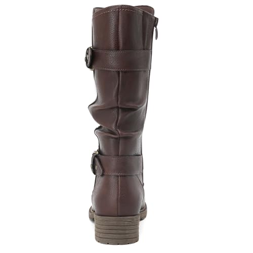 DECARSDZ Women's Fashion Mid Calf Brwon Boots For Women Dress Boot With Chunky Low Heel Style Zipper Comfort Booties by DECARSDZ - Used condition - Image 3