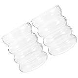 LOORGVEL 2 Stück Transparente Wellen gläser Hitze Kältebeständig Vielseitige Trinkbecher für Kaffee Milch Tee Kompakt für Party Haushalt Büro und Gastronomie