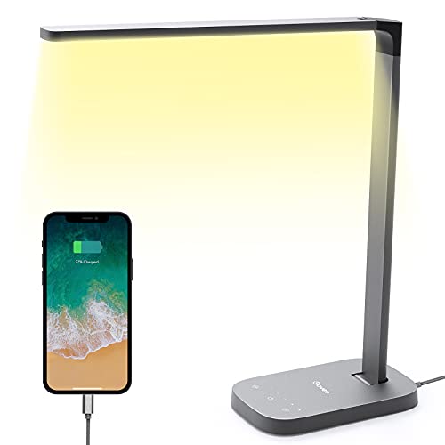 Govee Led Desk Lamp With Usb Charging Port, 6 Dimmable Brightness Levels, Timer, 3 Lighting Modes, Glare-Free Table Lamp For Home, Office, Work, Study (Metallic) #TOP7