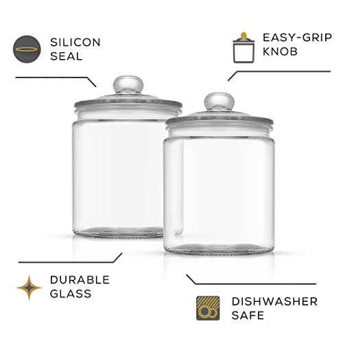 Joyjolt Elegant Cookie Jar. 2 Large Glass Jar With Glass Lid. Cookie Jars For Kitchen Counter With Lids, Candy Jar, Decorative Apothecary Jar, Large Canisters, Half Gallon Glass Jar With Lid Airtight #TOP5