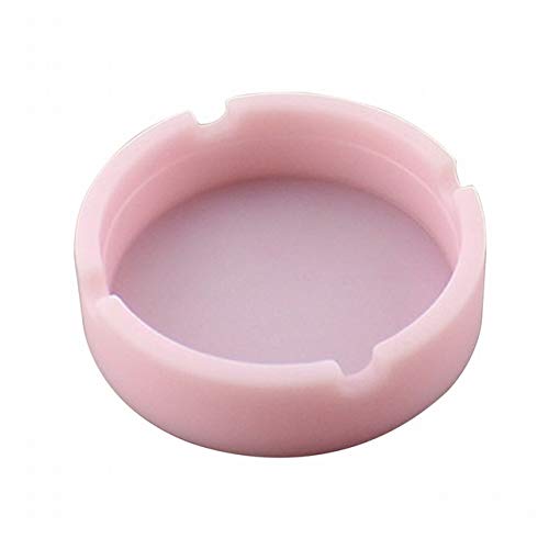 JIAHUI - Cenicero redondo suave de silicona para cenicero, soporte pluminoso portátil antiquemaduras, multicolor ecológico (color: rosa)