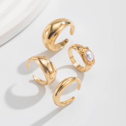 Image of Shining Diva Fashion Combo Set Gold and Silver Plated Rings for Women and Girls Stylish