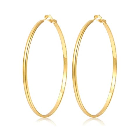 Senteria Large Gold Hoop Earrings14K Gold Plated Hoop Earrings for Women Lightweight Hypoallergenic Big Gold Hoops Earrings for Women 45mm Mother's Day Gift Cover
