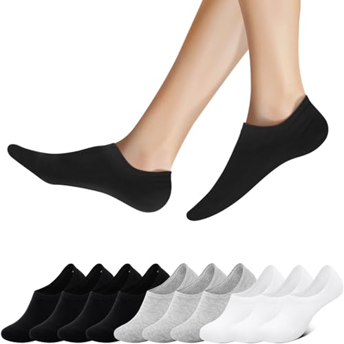 Falechay Calcetines Invisibles Tobilleros Mujer Hombre 10 pares Cortos Calcetin Negro Blanco Gris 4750