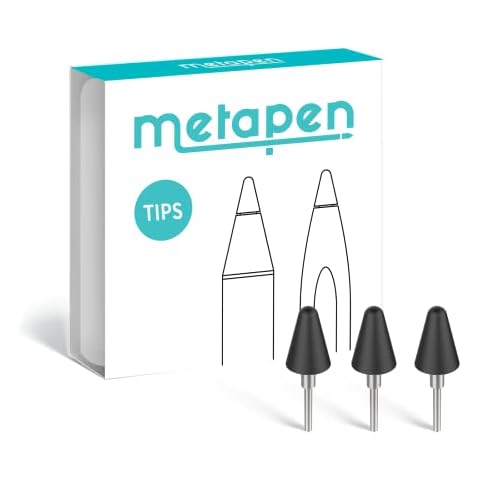 Metapen Tips (3pcs, Black) - Only Compatible with Metapen Stylus Pen M1 / M2 for Surface and G1 for Chromebook with USI Support - TIP302 Cover
