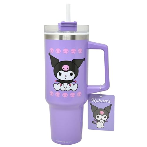 Fast Forward Sanrio Hello Kitty 40oz Stainless Steel Tumbler with Handle Lid & Straw (Purple Kuro)