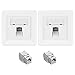 Produktbild kwmobile Keystone Dose Modul Set - 2X Keystone Modul 2X Netzwerkdose 1-Port CAT 6A Kabel - 10Gibt/s geschirmt Metall Gehäuse RJ45 Schnappverschluss