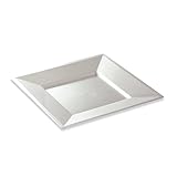  MESA BELLA 12 assiettes réutilisables PRESTIGE - 18x18cm - Blanc nacré Création