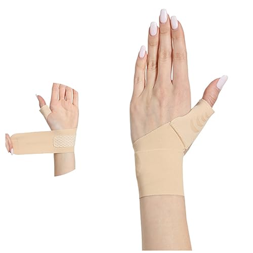 手首 親指 腱鞘 cm関節 サポーター 親指用サポーター てくひサポーター 手首 柔らかい 薄手 シリコーン加圧帯 フリー加圧 ガス透過性 怪我防止 家事 作業 スポッツ 男女共通 肌色 (A-左手)