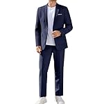 COOFANDY Men Suits Classic Fit 2 Piece Suit Set One Button Casual Blazer Wedding Bussiness Suit Separates