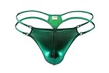 Swbreety Men's Shiny Metallic Thong Underwear Low Rise Bikini T-Back G-String