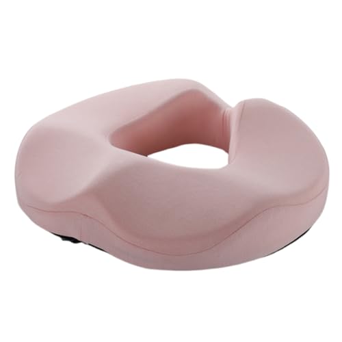 円座クッション 産後 痔 椅子クッション お尻が痛くならない 座布団 空洞デザイン 妊婦 ドーナツクッション 坐骨神経痛を緩和 椅子マット 助産師が推薦 通気性 滑り止め(ピンク)