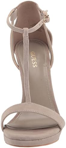 GUESS Women's TECRU Heeled Sandal, Taupe Suede 240, 8 | Image 1