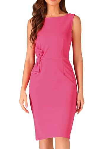 Robe fourreau sans manches col rond en coupe droite ajustée
