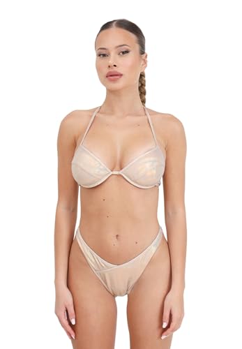 Bikini femme or F**K pour rayonner au bord de la piscine de l'hôtel