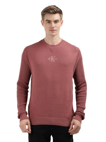 Calvin Klein Jeans Herren MONOLOGO SWEATER J30J325671, Purple (Apple Butter), XXL 1