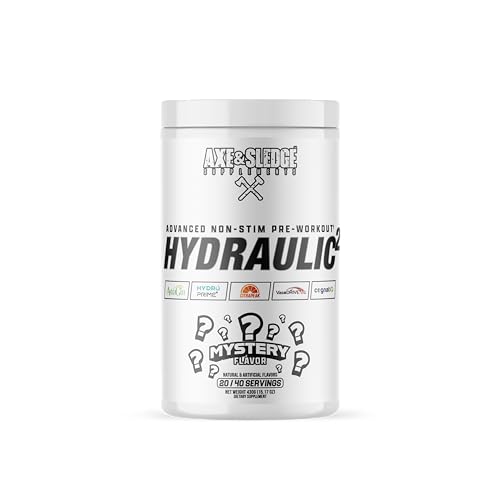 Image of Axe & Sledge Hydraulic Stim-Free Pre-Workout Powder for Men & Women | Performance, Stamina, Focus, Pumps | L-Citrulline, Beta Alanine, Creatine, Caffeine-Free, Mystery